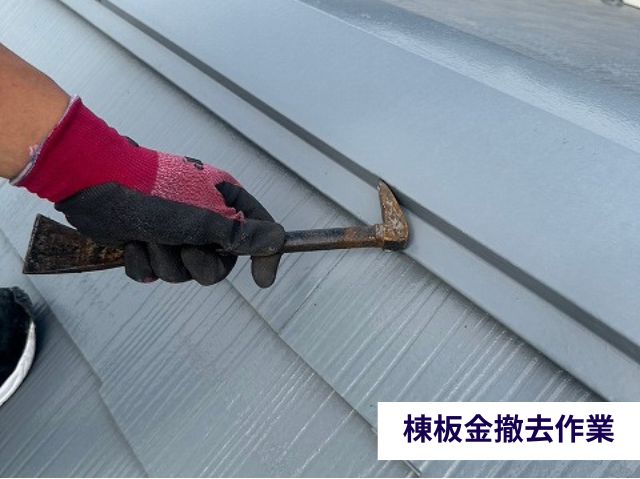 棟板金撤去作業