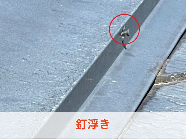 棟板金釘抜浮き