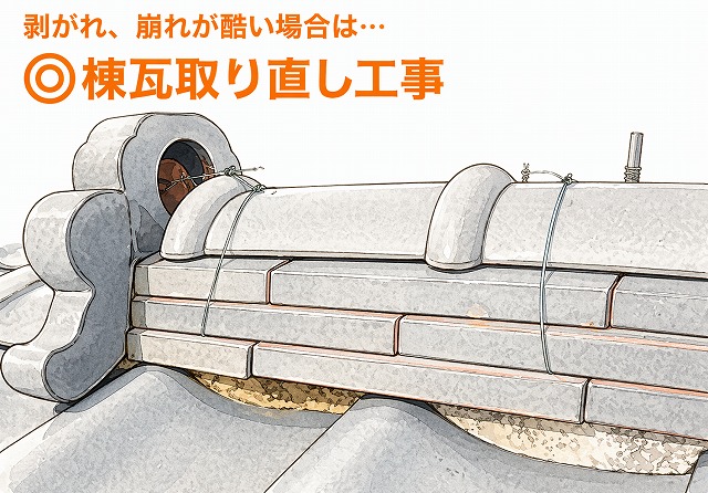 棟瓦取り直し工事