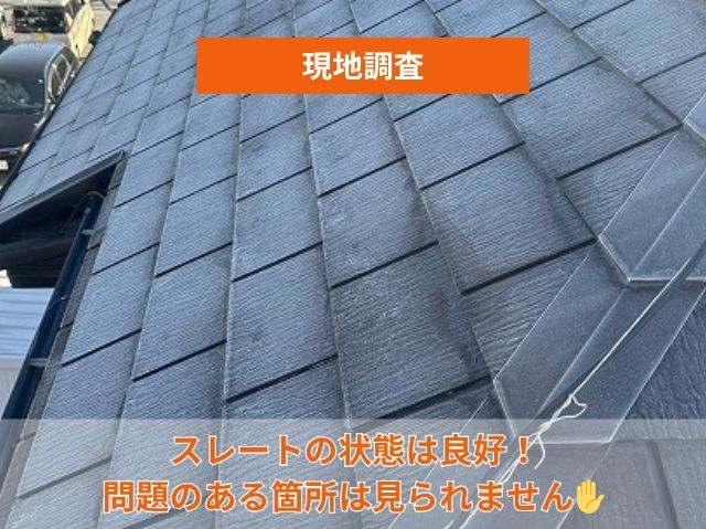 雪止めがないスレート屋根現地調査