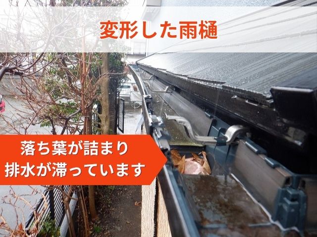 現地調査雨樋歪み下屋根 (2)