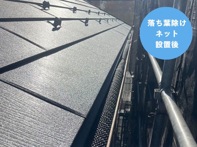 落ち葉除け ネット 設置後 (2)