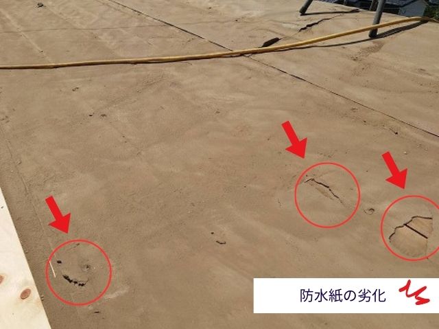 防水紙の劣化