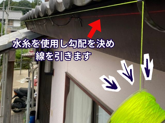 雨樋勾配水糸