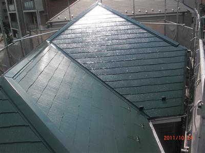 横浜市港南区　棟板金交換　屋根塗装　スレート補修　施工後
