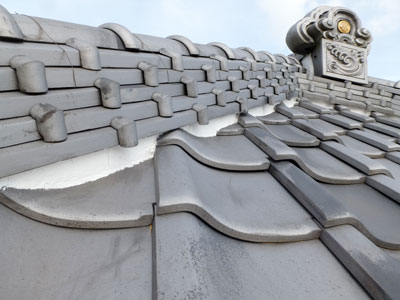 匝瑳市　美しい日本瓦屋根の白漆喰詰め増し工事　施工後