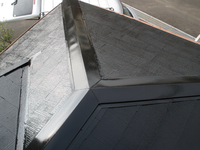 木更津市　強風による棟板金の外れ　棟板金交換・屋根塗装工事　施工後