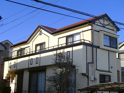 千葉県我孫子市　外壁を2色で塗り分け　屋根塗装と外壁塗装　施工後