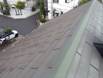 横浜市青葉区　煙突　屋根塗装　外壁塗装　施工前