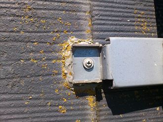 三鷹市　太陽光設置後の雨漏り調査　屋根の金具　ビス