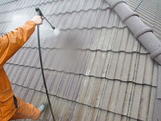 千葉市若葉区 屋根塗装　高圧洗浄