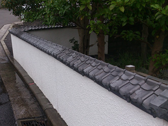 川崎市高津区　仏閣の塀の工事　完工