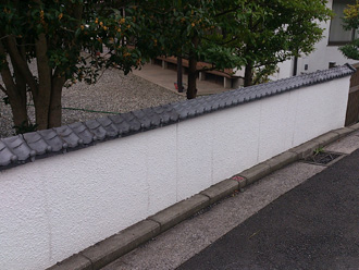 川崎市高津区　仏閣の塀の工事　完工2