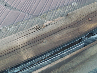 板橋区　棟板金飛散箇所の点検　残された貫板