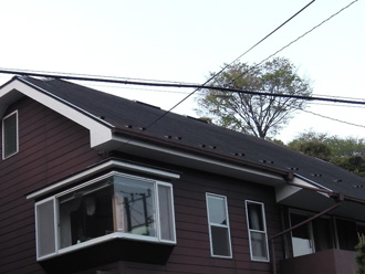 江戸川区　屋根足場を使った屋根塗装　塗装前