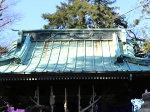 神社の銅葺き屋根