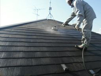墨田区　屋根塗装　高圧洗浄