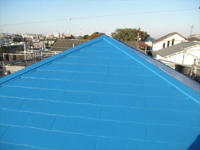 横浜市鶴見区｜スーパーセランマイルドIR（遮熱）での屋根塗装！、施工後写真