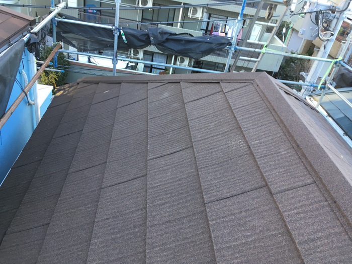 江東区 エコグラーニで屋根カバー工法　完了
