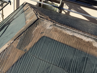 江東区 エコグラーニで屋根カバー工法　棟板金撤去