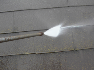 川崎市中原区　屋根塗装　高圧洗浄