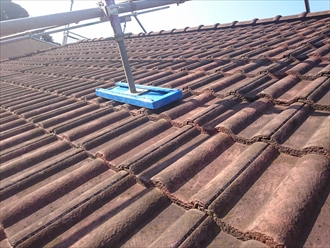 横浜市都筑区でモニエル瓦の屋根塗装はハイルーフマイルドを使います、施工前写真
