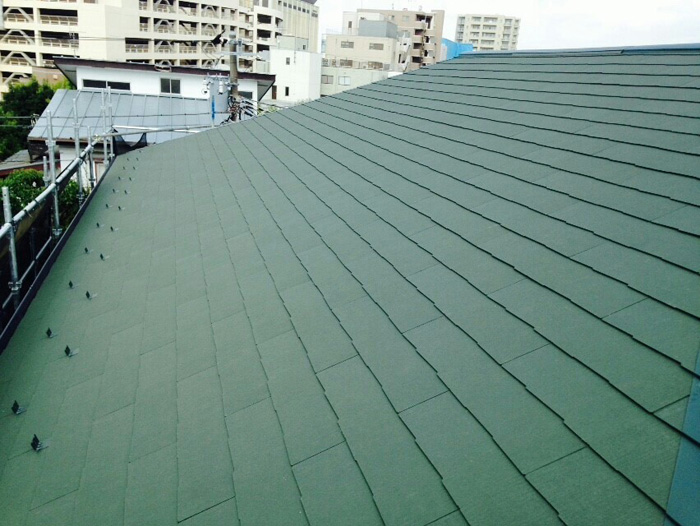 横浜市港北区　天然スレートからコロニアルへ屋根葺き替え工事完了