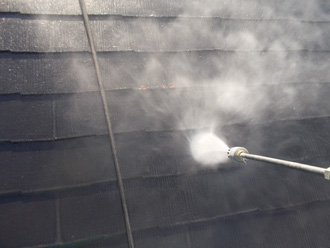 横浜市都筑区　屋根塗装前の高圧洗浄