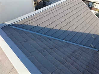 川崎市高津区でスレート屋根を塗装、遮熱塗料サーモアイ４Ｆで涼しく快適に！、施工前写真