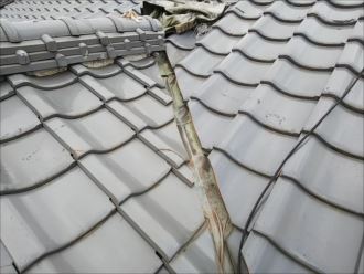 富津市上飯野　雨漏り上部の屋根調査