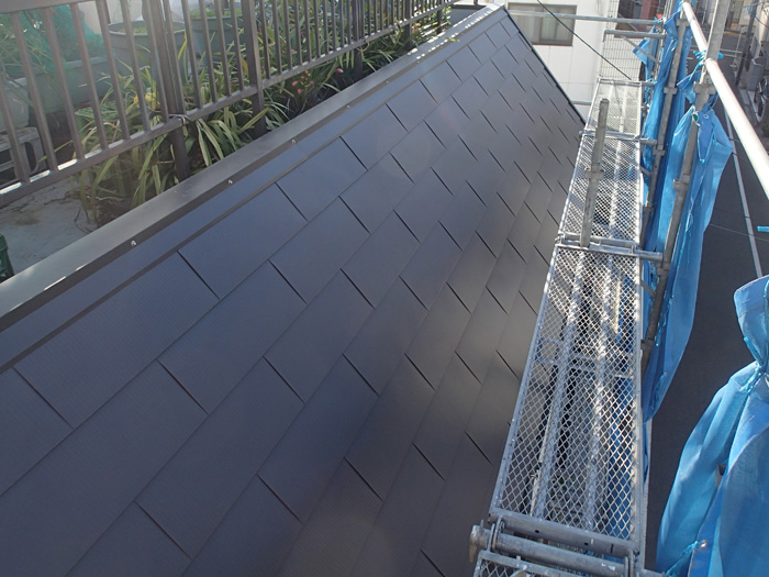 旭市入野　屋根葺き替え工事　スーパーガルテクト設置完了