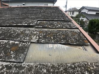 スレート屋根材補修