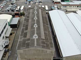 柏市高田にてリフレアルーフⅡ型（グレー）を使用した屋根カバー工事を実施、施工前写真