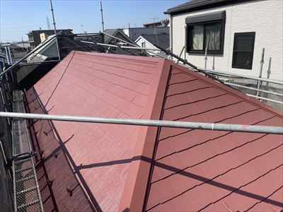 葛飾区柴又にて高耐久塗料のヤネフレッシュF（RC-118）を使用した屋根塗装工事を実施致しました、施工後写真