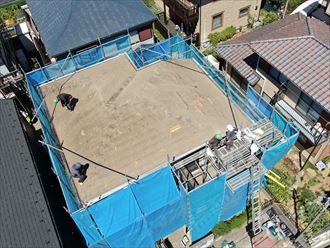 袖ケ浦市蔵波台で、スーパーガルテクトを使用しての屋根葺き替え工事を行わせていただきました、施工前写真